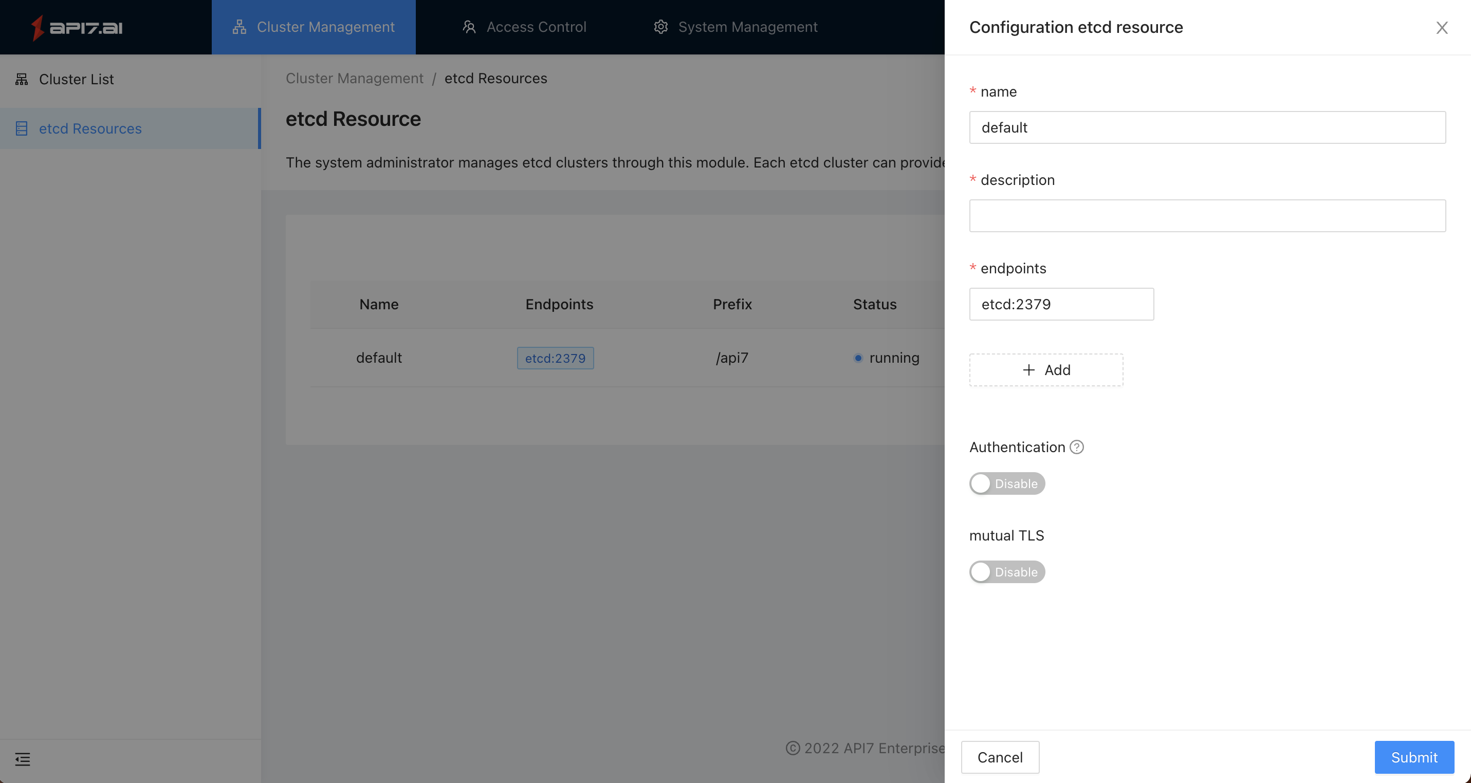 Modify etcd cluster