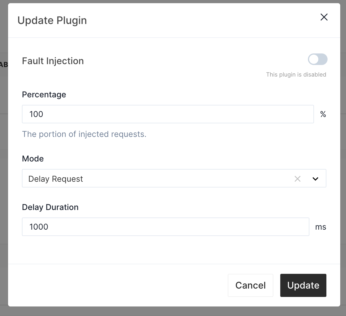 Update Fault Injection Plugin Delay