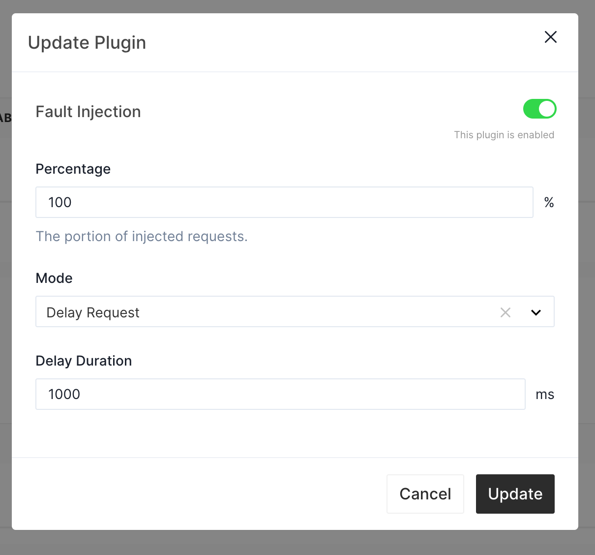 Update Fault Injection Plugin