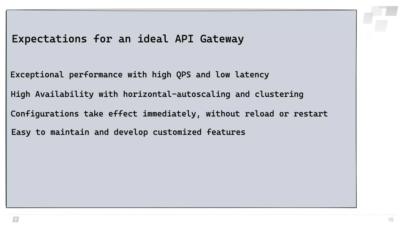 TI-ONE's requirements on  API Gateway