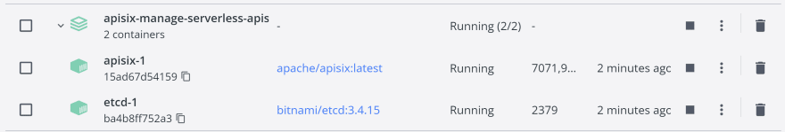 Apisix is running on Docker