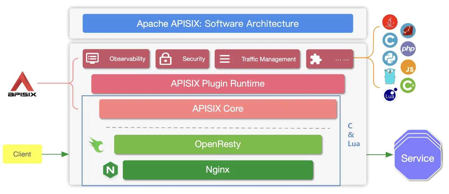 Apache APISIX is an excellent example of using both Lua and C at the low level