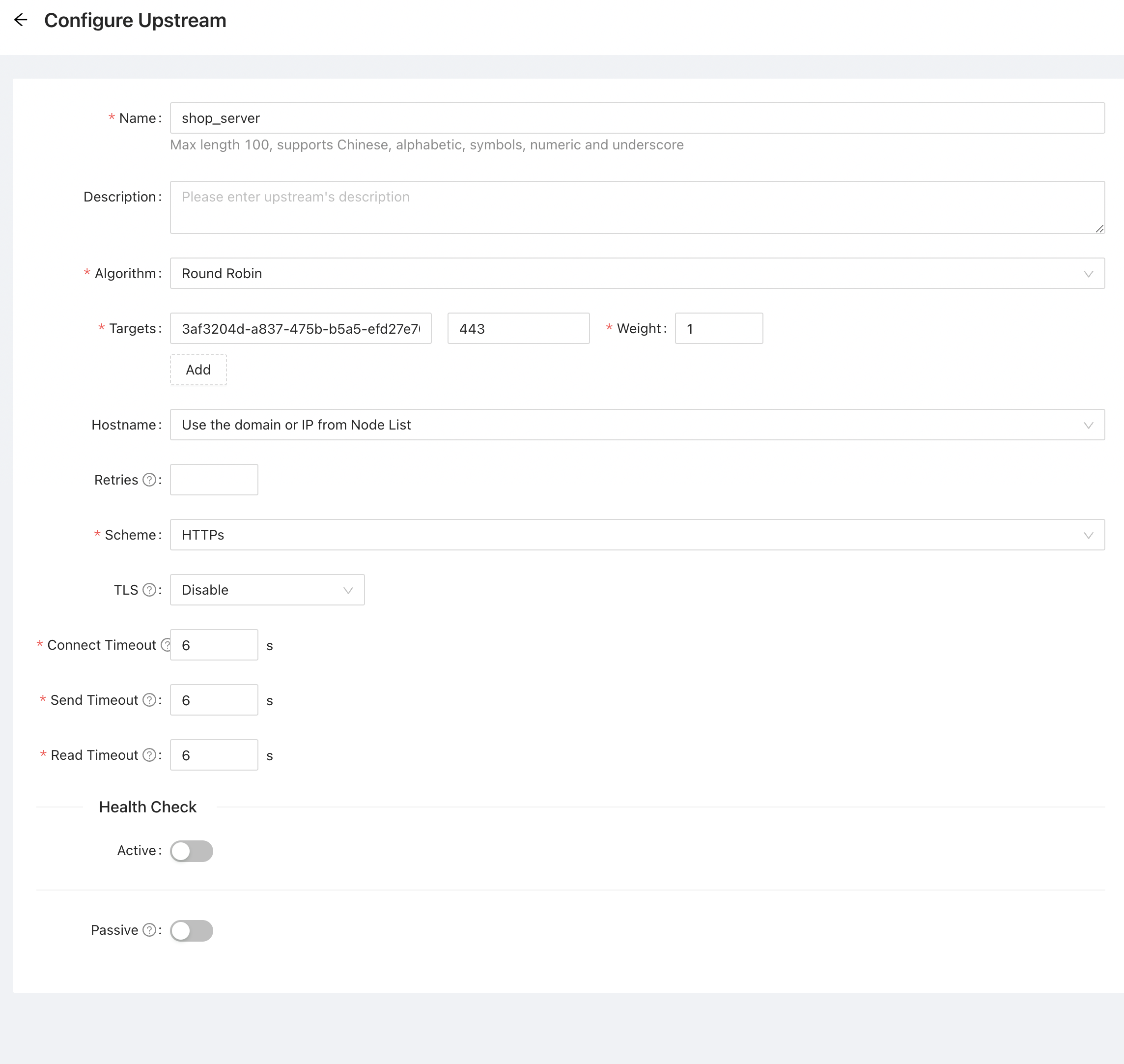 Configure Upstream