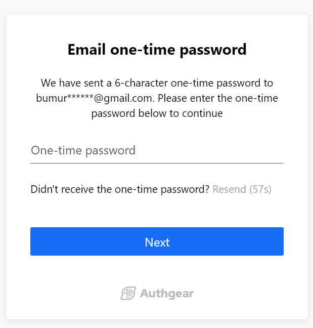 receive a one-time password