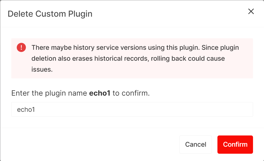 Delete custom plugins