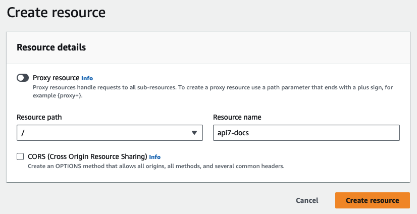 complete resource creation