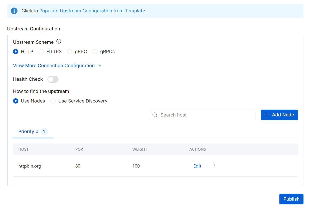 Flexible Upstream Configuration