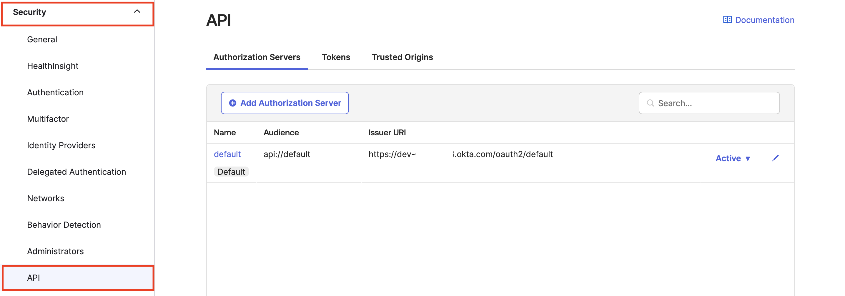 security api authorization server