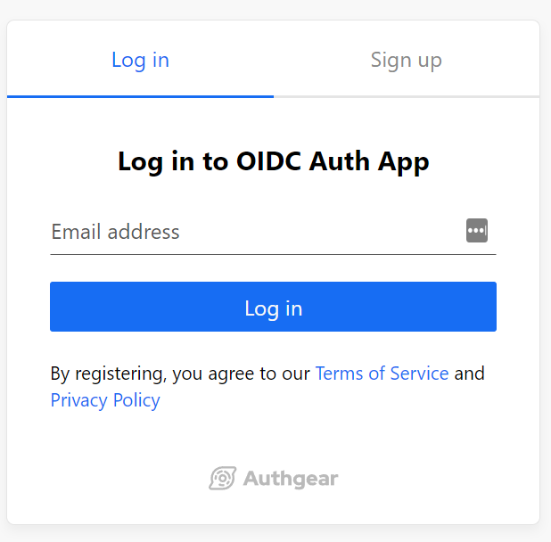 Authgear login page