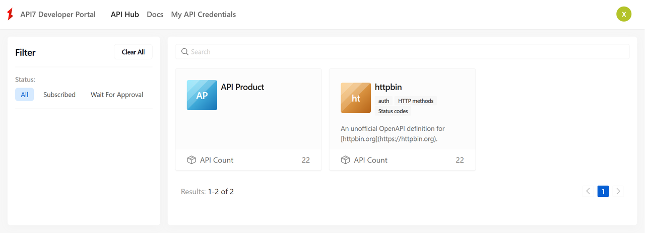 View API Products