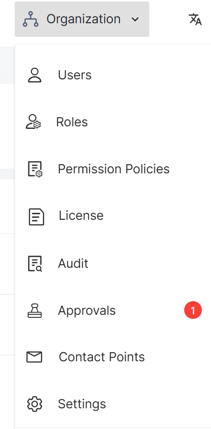 Approvals under Organization